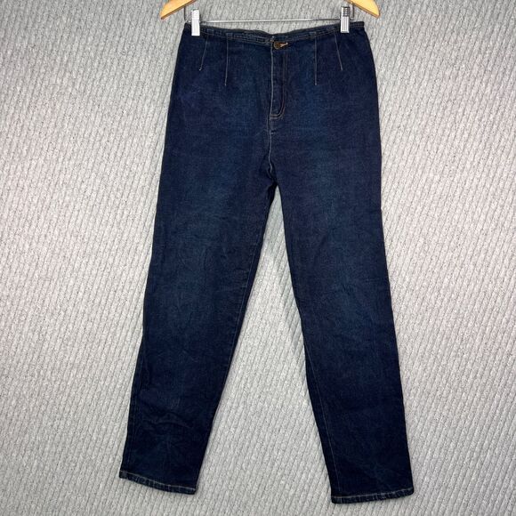 Handmade Dark Denim Jeans Womens Size 27 High‎ Rise Straight Leg Stretch - Picture 1 of 5